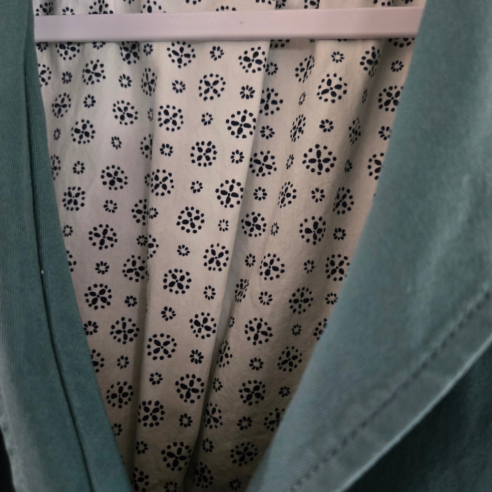 LL Bean Blazer Womens 16 Teal Cotton Twill 3-Button Jacket Office Professional - Picture 8 of 9